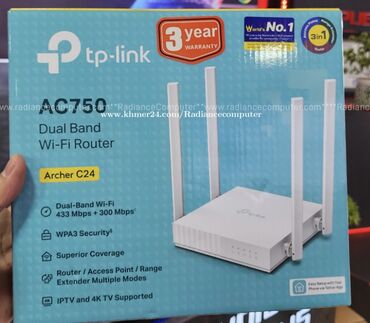 Video oyunlar və konsollar: TP-Link Archer C24 AC750 Dual Band Wi‑Fi Router - İki zolaqlı Wi‑Fi