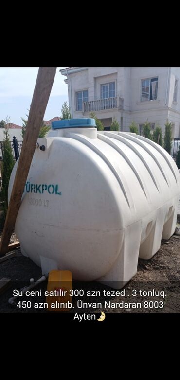 бак для воды купить в баку: Bak, Plastik, 3000 l l, Yeni, Ünvandan götürmə