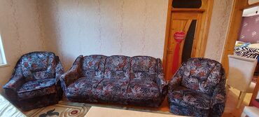 Divan və kreslo dəstləri: İşlənmiş, Divan, 2 kreslo, Bazalı, Açılan