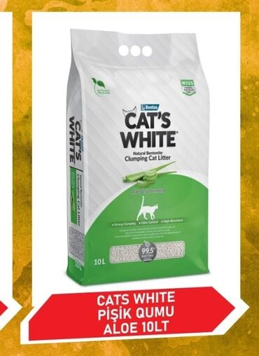Digər heyvanlar: Cats white - Pişik qumu 10 ltr Aloe Orginal məhsul. Türkiyə