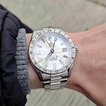 Ručni satovi: San Martin SN0129 GMT - 39mm - Bela - Seiko NH34 — 1