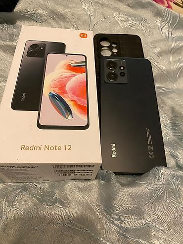telfon tutacaqi: Redmi Note 12, 128 GB, rəng - Qara, Barmaq izi, İki sim kartlı, Face ID — 2
