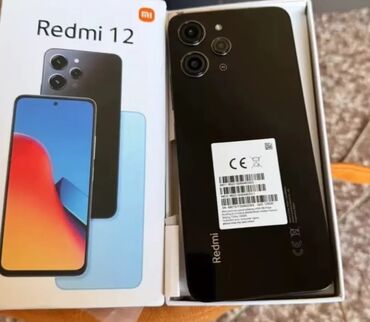 isdemis telfonlar: Redmi 12, 256 GB, rəng - Qara, Barmaq izi