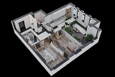2026: 3 комнаты, 91 м², Ата-Тюрк парк Элитка, 11 этаж, ПСО (под самоотделку) — 3