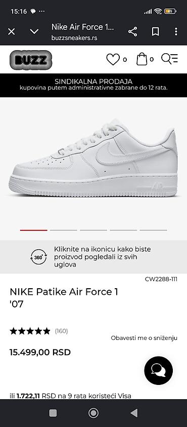 nike command 46: Nike Air Force 1 ’07 patike – broj 41 - Model: Air Force 1 ’07 (niski — 4