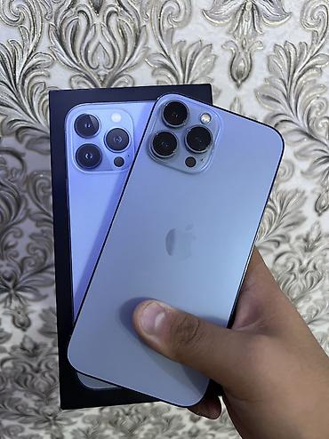 iphone r: IPhone 13 Pro Max, Б/у, 256 ГБ, Sierra Blue, Коробка, 76 % — 1