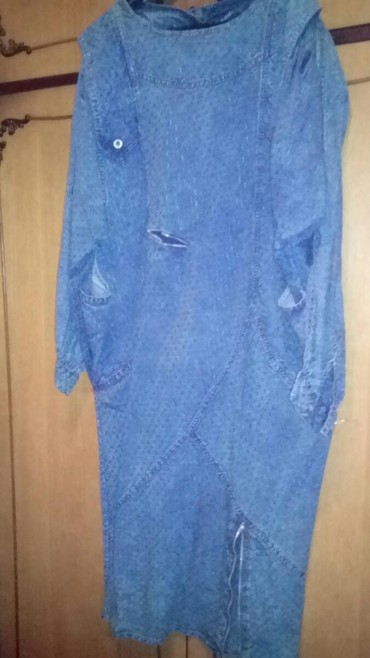 haljina napred kratka pozadi duga: M (EU 38), bоја - Svetloplava, Dugih rukava