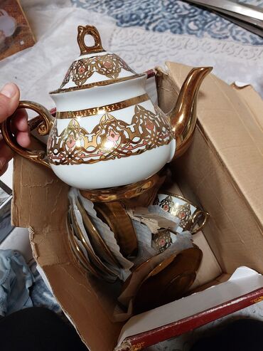 Çay dəstləri və servizlər: Çay dəsti, rəng - Qızılı, Farfor, 6 nəfərlik — 1