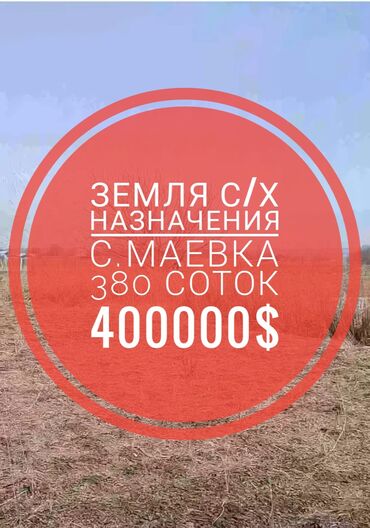 куплю землю сельхозназначения: 380 соток, Айыл чарба үчүн, Башкы ишеним кат