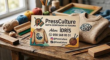 Reklam, çap: PressCulture – kofta üzəri baskı və toxuma xidməti - Müasir toxuma — 1