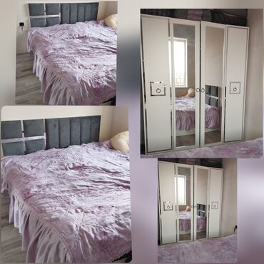 Divanlar: *300₼YATAQ mebeli :-TƏCİLİ SATILIR*‼️ Taxt(bazalı) dolab