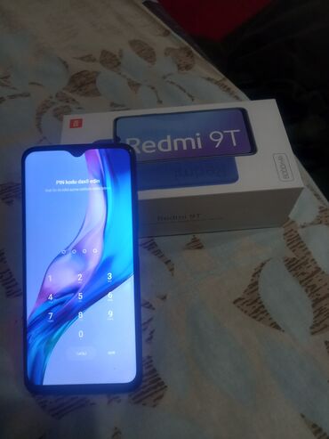redmi 9 t ekran: Redmi 9T, 64 GB, rəng - Göy, Barmaq izi