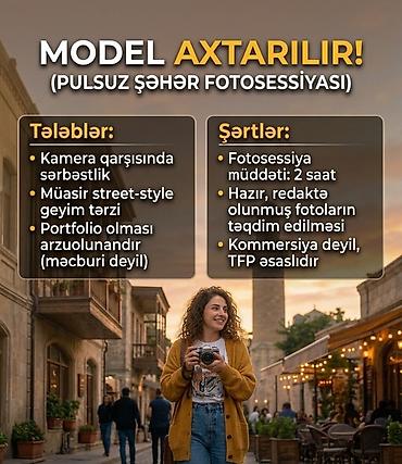 tamada: Model tələb olunur | Fotosessiya tamamilə ödənişsiz və fotoçəkilişdən — 1