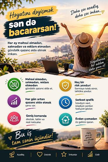 evden online is ilanlari: Xidmət: Evdən çıxmadan, sərmayə qoymadan və reklam/satış etmədən — 1