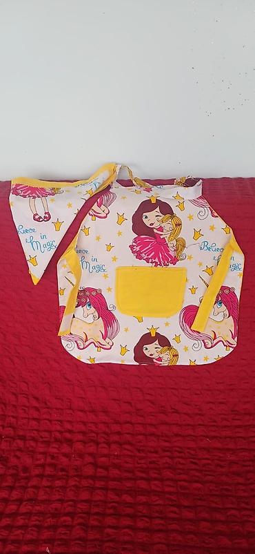 Dəstlər: Uşaq üçün mətbəx önlüyü dəsti - Dəst: önlük + üçbucaq dəsmal - Parça — 7