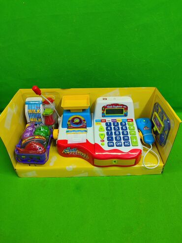 Игрушки: Касса игрушка детская💱 Комплектация товара: касса, сканер, 3 — 3