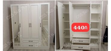 Dolablar: Yeni, 4 qapılı Düz dolab, Qarderob, paltar dolabı