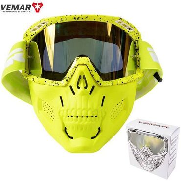 подводные очки: Мужская мотоциклетная маска VEMAR, со съемным шлемом, ветрозащитная