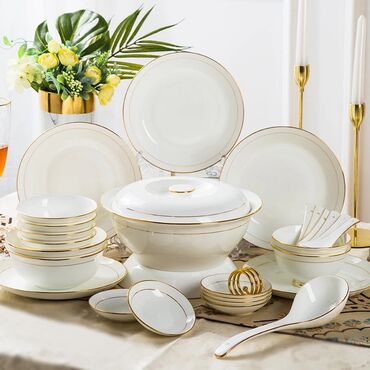 Наборы посуды: Роскошный керамический комплект посуды из 35 предметов. Этот набор