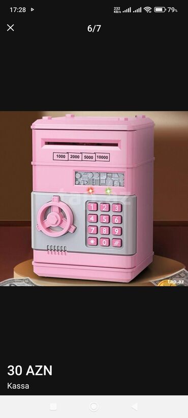 Oyuncaqlar: Kassa kodla yenidir,4 reqemli istenilən kod teyin edırsiz.batareya ile — 6