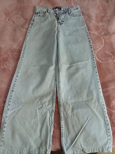 cins walvar: Geniş kəsimli açıq mavi cins şalvar - Model: wide-leg/straight — 2