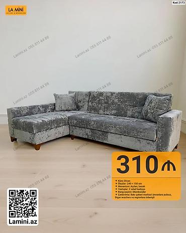Divanlar: Künc divan – Kod: 2173 - Ölçülər: 240 × 150 sm - Mexanizm: açılan — 1