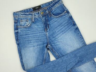 czarne dżinsy z wysokim stanem: DENIM JEANS, Jeansy damskie, rozmiar XS