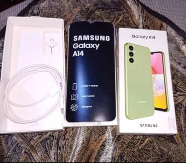 samsung galaxy grand dual sim: Samsung Galaxy A14, 64 GB, rəng - Yaşıl, Barmaq izi, İki sim kartlı