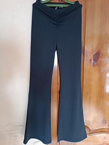 шерстяные брюки: Повседневные брюки, Клеш, Средняя талия, XS (EU 34)