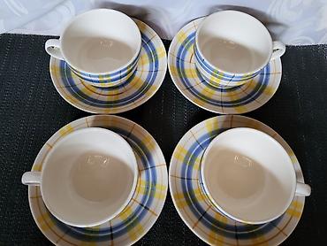 bastenski set: Solje nove iz 80ih.god.rucno oslikane pa glazirane Blue Elephant — 6