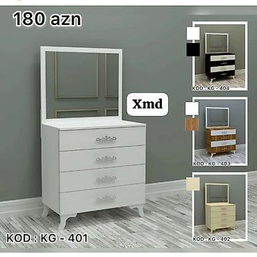 tap.az masalar: Vizaj stolüstü komod – güzgülü model • Model kodu: KG-401 (şəkildə ağ) — 1