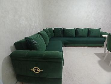 divan kreslo satilir: Künc divan, Qonaq otağı üçün, Vеlur parça — 9