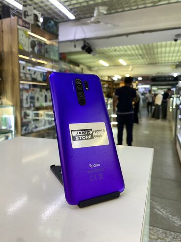 оперативная память 4: Redmi, Redmi 9, Колдонулган, 64 ГБ, түсү - Көк, 2 SIM, eSIM