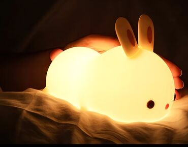 Рабочие настольные лампы: Ночник Big Face Rabbit Silicone Light — мягкий пищевой силиконовый — 9