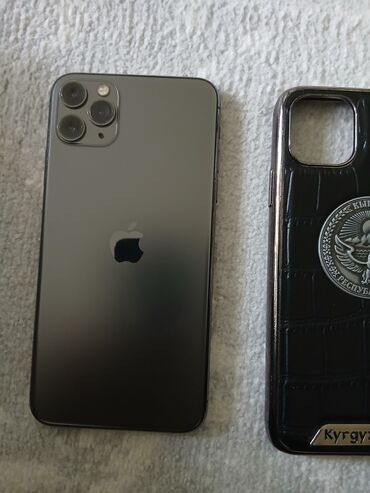 айфон 11 цена бишкек бу: IPhone 11 Pro Max, Колдонулган, 64 ГБ, Күмүш, Коргоочу айнек, 85 %