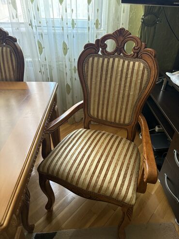 кухонные стулья: Для гостиной, Б/у, Прямоугольный стол, 6 стульев