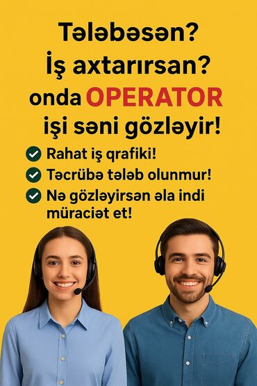 Marketoloqlar: Marketoloq tələb olunur, Natamam iş günü, İstənilən yaş, Təcrübəsiz