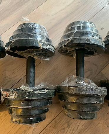 Гантели: Предлагаются металлические гантели, предназначенные для силовых — 8