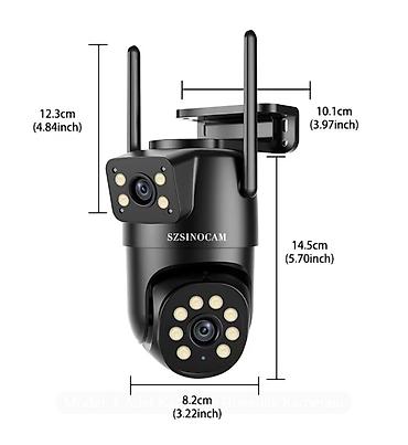 Фото и видеокамеры: SZSINOCAM Wi‑Fi Təhlükəsizlik Kamerası – Dual lens və dual ekran — 2