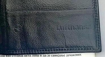 Novčanici: Vtg Lufthansa kožna crna futrola pasoš dokumente karte novča — 6