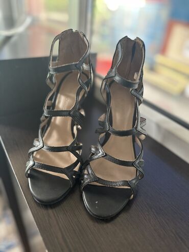 черная обувь: Стильные туфли на лето каблук 10-11 см размер 37 полностью натуральная
