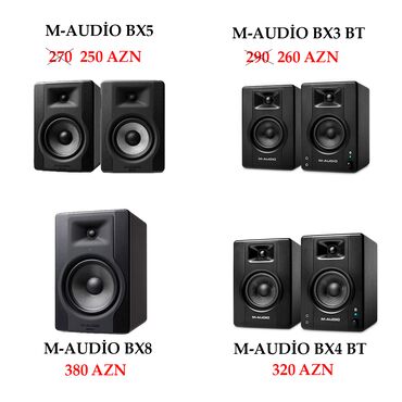 Musiqi alətləri: M-audi̇o studio monitorları. ( bx8, bx5, bx4, bx3 kolonkaları) studio