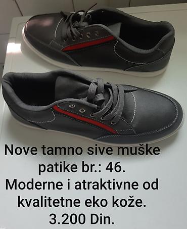 patike br 39: Nove muške patike – tamno siva boja, broj 46. Model sa crvenim — 1