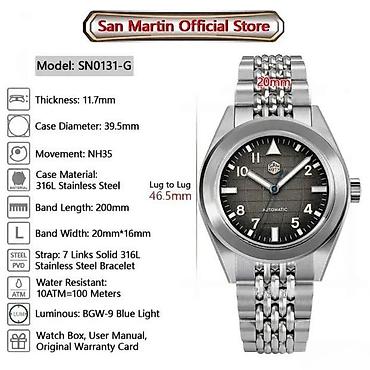 Ručni satovi: San Martin SN0131-G - 39.5mm - Crna -Patek Philippe Aquanaut — 13