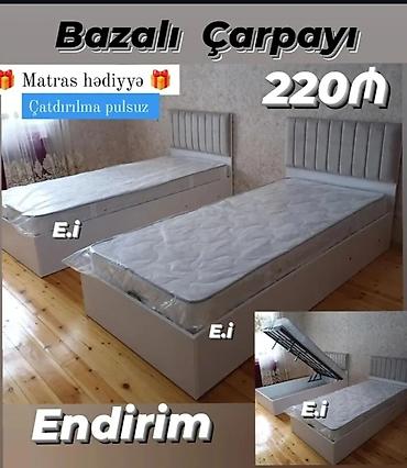 tek matraslar: Yeni, Təknəfərlik çarpayı, Bazalı, Matras ilə — 1
