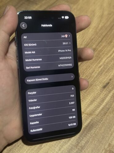 Apple iPhone: IPhone 14 Pro, 128 GB, Deep Purple, Simsiz şarj, Face ID — 9