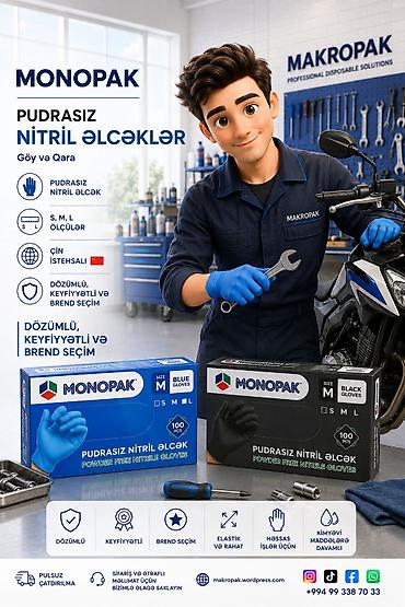ubuntu менеджер пакетов: 🧤 MONOPAK – Pudrasız Nitril Əlcəklər Göy və qara rəng seçimləri ilə — 1