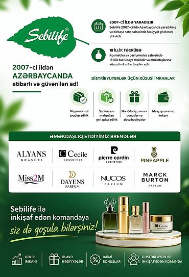 Sağlamlıq və gözəllik: Sebilife – kosmetika və parfumeriya üzrə şəbəkə marketinqi (network — 2