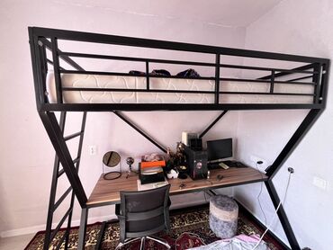 двухъярусные кровати металлические бу: Металлическая кровать-чердак с интегрированным рабочим столом, длина 2