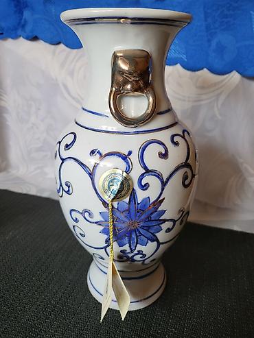bastenski set: Vaza iz 80ih gidina,nova italijanski lagoon,rucno oslikana — 10